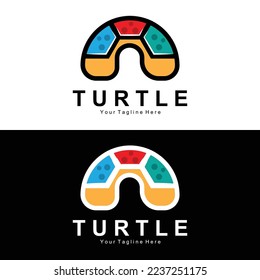 Sea Turtle Logo Design Protected Amphibian Marine Animal Icon Illustration, Vector Brand Corporate Identity