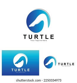 Sea Turtle Logo Design Protected Amphibian Marine Animal Icon Illustration, Vector Brand Corporate Identity