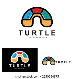 Sea Turtle Logo Design Protected Amphibian Marine Animal Icon Illustration, Vector Brand Corporate Identity