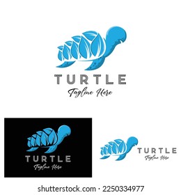 Sea Turtle Logo Design Protected Amphibian Marine Animal Icon Illustration, Vector Brand Corporate Identity