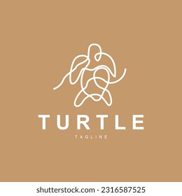 Sea Turtle Logo Design Protected Amphibian Marine Animal Icon Illustration, Vector Brand Corporate Identity