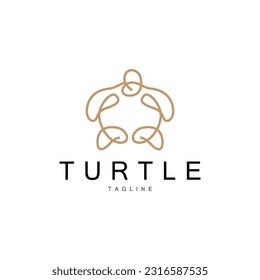 Sea Turtle Logo Design Protected Amphibian Marine Animal Icon Illustration, Vector Brand Corporate Identity