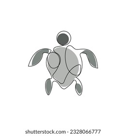 Diseño de logotipo de tortuga marina protegido Icono de animal marino anfibio Ilustración, identidad corporativa de marca de vectores