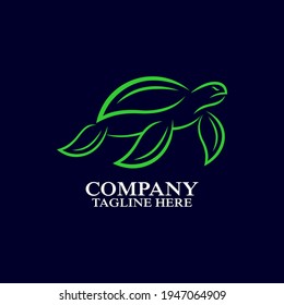 Sea turtle logo design, vector illustration