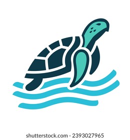 Sea turtle logo icon vector illustration clipart isolated on white background