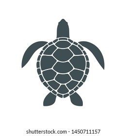 Sea turtle logo. Isolated turtle on white background. Reptile