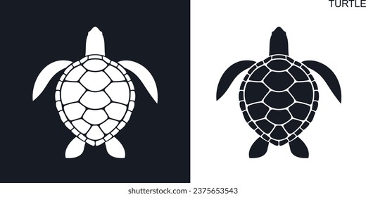 Sea turtle logo. Isolated turtle on white background. Reptile