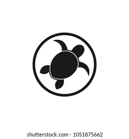 Sea turtle logo template icon design elements. black and white on white background