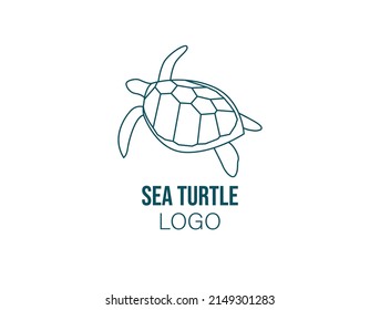 sea turtle logo vector illustration 