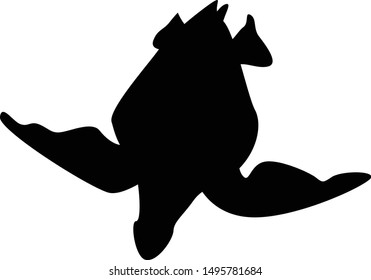 Sea turtle maori silhouette Vector