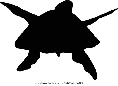 Sea turtle maori silhouette Vector