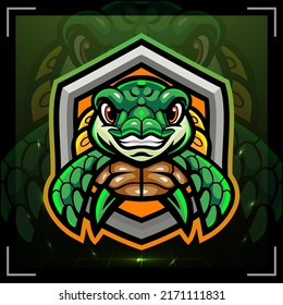 Sea turtle mascot. esport logo design