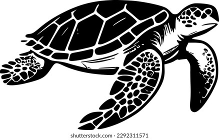 Sea Turtle | Minimalist and Simple Silhouette - Vector illustration