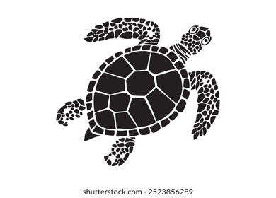 Sea Turtle, Minimalist and Simple Silhouette Vector Style