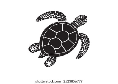Sea Turtle, Minimalist and Simple Silhouette Vector Style