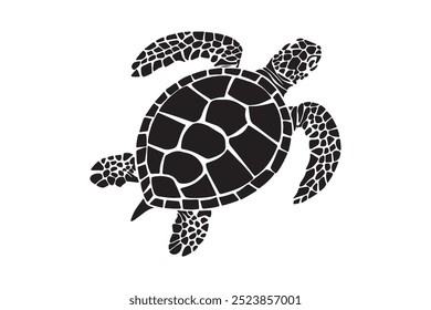 Tortuga de mar, estilo de Vector de silueta minimalista y simple