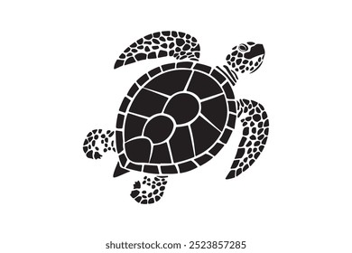 Sea Turtle, Minimalist and Simple Silhouette Vector Style
