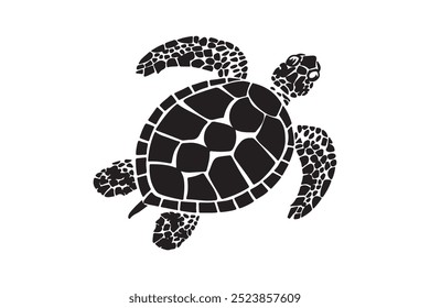 Sea Turtle, Minimalist and Simple Silhouette Vector Style