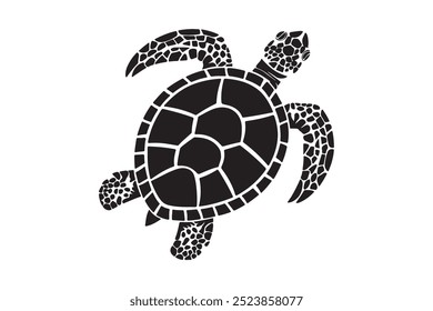 Sea Turtle, Minimalist and Simple Silhouette Vector Style