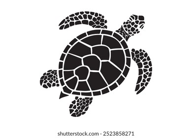 Sea Turtle, Minimalist and Simple Silhouette Vector Style