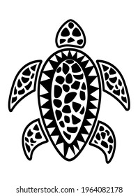 Sea turtle pattern inspired of Fiji and Pacific Islands traditional design elements.