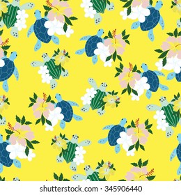 Sea turtle pattern Seamless pattern background