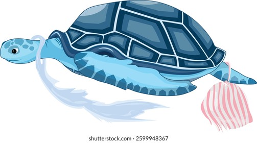 Sea Turtle with Plastic Bag Kura-Kura Laut