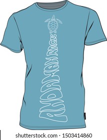 Sea turtle print with text on t-shirt