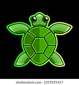 Sea turtle. Realistic, artistic, colored drawing of a sea turtle on a white background in a watercolor style.