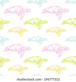 Sea turtle seamless pattern backgrounds, vector illustration