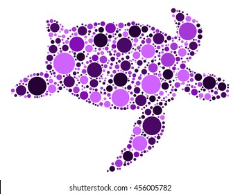 sea turtle shape vector design by color point