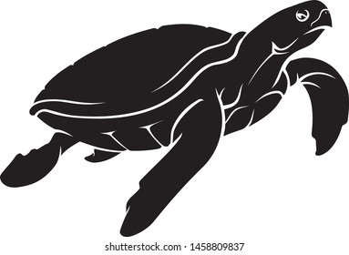 Sea Turtle Silhouette, Endangered Animal