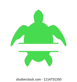 Sea turtle. Turtle silhouette - split monogram. Vector icon isolated on white background.