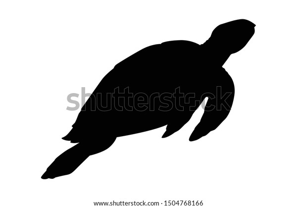 Sea Turtle Silhouette Vector Animal Black Stock Vector (Royalty Free ...