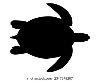 Sea turtle silhouette vector art sea life