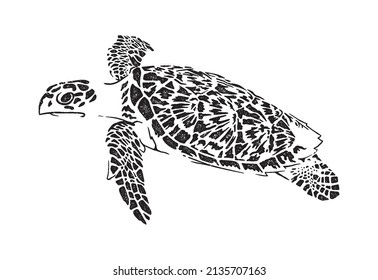 Sea Turtle Silhouette Vector Graphic Illustration Stock Vector (Royalty ...