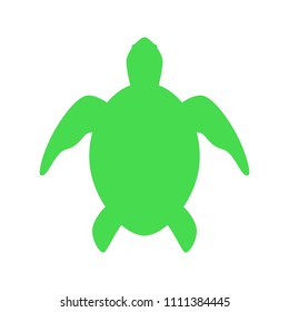 Sea Turtle. Turtle Silhouette. Vector Icon Isolated On White Background.