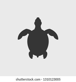 Sea turtle silhouette vector illustration