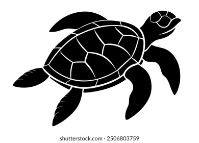 A sea turtle silhouette vector illustration