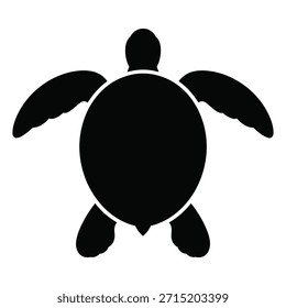Ilustración vectorial de la silueta de la tortuga marina