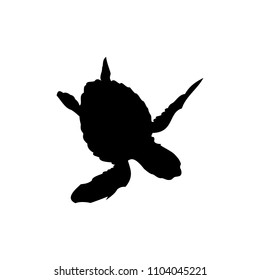 baby turtle silhouette