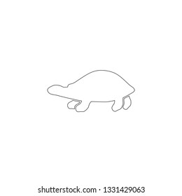 sea turtle. simple flat vector icon illustration. outline line symbol - editable stroke