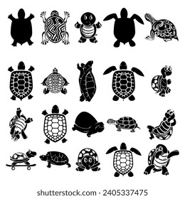 Sea turtle stencil set. sea turtle set