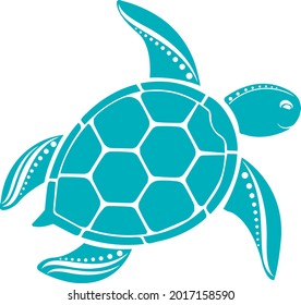 Sea Turtle svg vector Illustration isolated on white background. Turtle silhouette cut file. Sea animal svg. Concept undersea world illustration svg