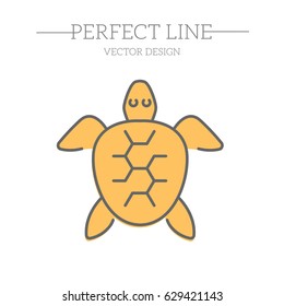 Sea turtle symbol. Vector icon 