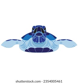 Sea Turtle Turquoise Oceanlife Vector Art, With a white background.
