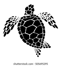 Graphic Sea Turtle Vector Stock Vector (Royalty Free) 681968116