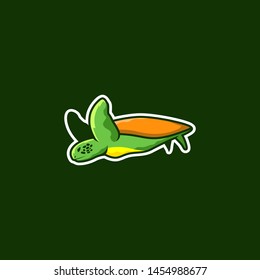 Sea turtle vector character. Animal design elements for sport team branding, T-shirt, label, badge, card or illustration.