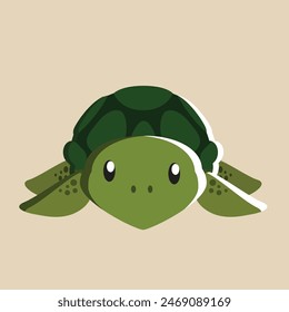 Sea Turtle vector with detailed illustration of light and shadow