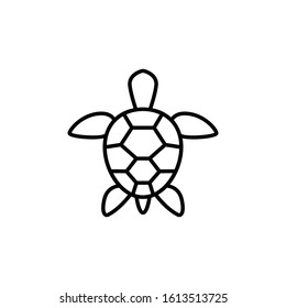 Sea turtle vector icon in black color